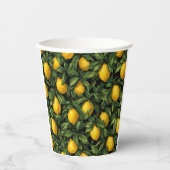 Vibrant Lemon Citrus Tree Pattern Papieren Bekers (Voorkant)