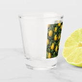 Vibrant Lemon Citrus Tree Pattern Shot Glas (Links)