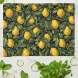 Vibrant Lemon Citrus Tree Pattern Theedoek