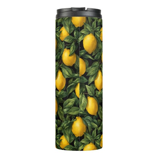 Vibrant Lemon Citrus Tree Pattern Thermosbeker (Achterkant)