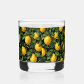 Vibrant Lemon Citrus Tree Pattern Whisky Glas (Rechts)