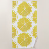 Vibrant Lemon Slice Pattern Summer Beach Towel Strandlaken (Voorkant)
