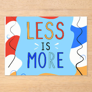 Vibrant "Less Is More" Abstract Graphic Acryl Uitnodigingen