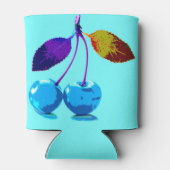 Vibrant lichtblauwe kersen blikjeskoeler (Achterkant)