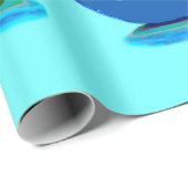 Vibrant lichtblauwe kersen cadeaupapier (Rol Hoek)