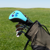 Vibrant lichtblauwe kersen pop kunst golfheadcover (Insitu)