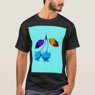Vibrant lichtblauwe kersen t-shirt