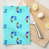 Vibrant lichtblauwe kersen theedoek (Quarter Fold)