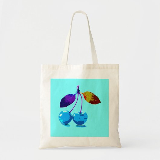 Vibrant lichtblauwe kersen tote bag (Voorkant)
