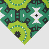Vibrant Lime Green Black en White Geometric Patter Tissuepapier (Detail)