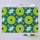 Vibrant Lime Green Black en White Geometric Patter Tissuepapier (Craft)