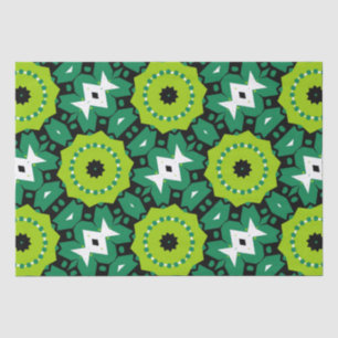 Vibrant Lime Green Black en White Geometric Patter Tissuepapier