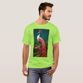 "Vibrant Lime Peacock Graphic T-Shirt - Embrasser  (Devant entier)