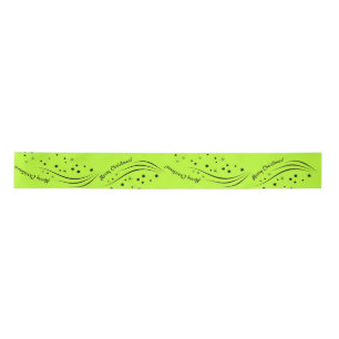 Vibrant Limoen Stary Merry Cristmas Satin Ribbon Lint