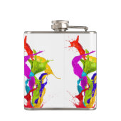 Vibrant Liquid Explosion: Abstract Paint Splash Heupfles (Achterkant)