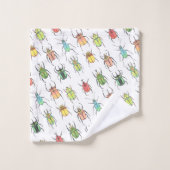 Vibrant Love Bugs Aquarelle Beetles (Gant de toilette)