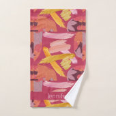 Vibrant Magenta en Gold Abstract Bad Handdoek (Handdoek)