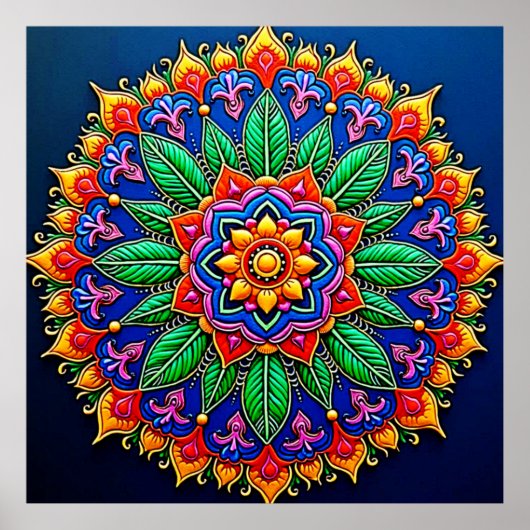 Vibrant Mandala Artistry Poster (Voorkant)