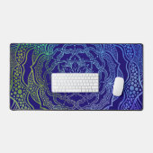 Vibrant Mandala Boho Chic Elegant Marine Bleu Vert (Clavier et souris)