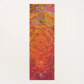 Vibrant Mandala Flower Boho Stylish Bright Oranje Yogamat (Achterkant)