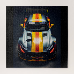 Vibrant Matte Race Car Jigsaw Puzzle amusant et je