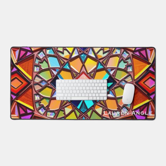 Vibrant Maximalist Mirror Pattern Bureaumat (Keyboard & Muis)