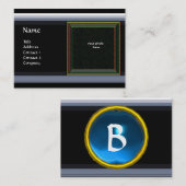 VIBRANT MEMORY MONOGRAM-blauw Visitekaartje (Voorkant / Achterkant)