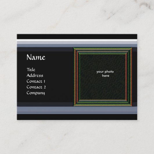 VIBRANT MEMORY MONOGRAM-blauw Visitekaartje (Voorkant)
