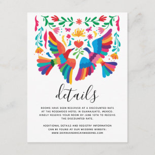 Vibrant Mexicaans geïnspireerde vogels en Floral d Informatiekaartje
