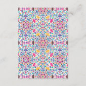 Vibrant Mexican Fiesta Style Rainbow Wedding Informatiekaartje (Achterkant)