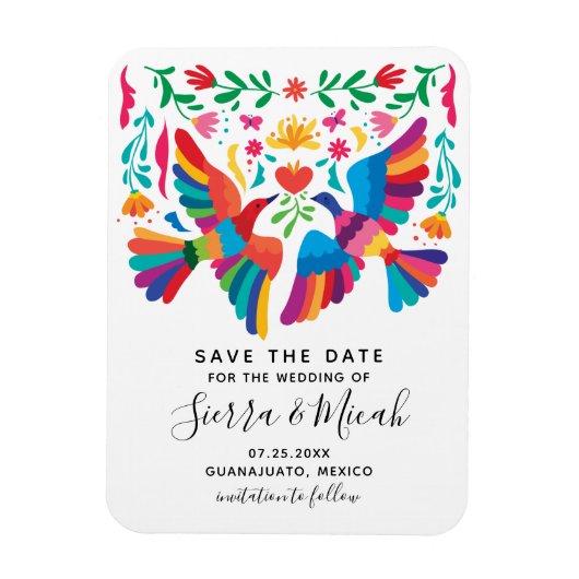 Vibrant Mexican Inspired Save The Date Magneet (Verticaal)