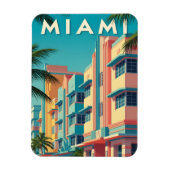 Vibrant Miami buildings with palm trees Magneet (Verticaal)