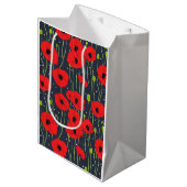 Vibrant Modern Red Poppies Pattern Art Medium Cadeauzakje (Voorkant Gekanteld)