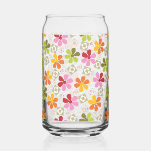 Vibrant Mosaïque Florale Can Verre