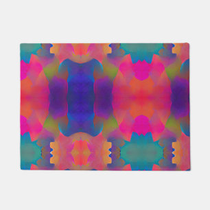 Vibrant multicolor mooie paarse gele fuchsie deurmat