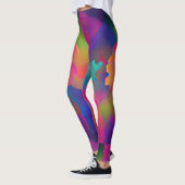 Vibrant multicolor mooie paarse gele fuchsie leggings (Links)