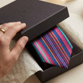 Vibrant Multicolor Striped Neck Tie Stropdas
