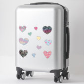 Vibrant Multicolored Hearts Sticker (Koffer)