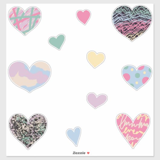 Vibrant Multicolored Hearts Sticker (Vel)
