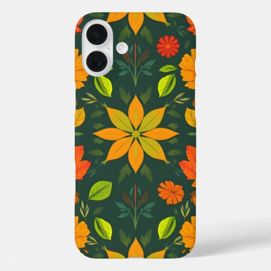 Vibrant Nature iPhone16 Coque - Motif sans couture (Verso)