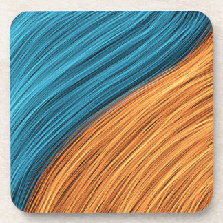 Vibrant Neon Light Strands of Blue and Orange Bier Onderzetter