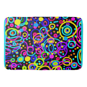 Vibrant Neon Pattern Art Design Badmat