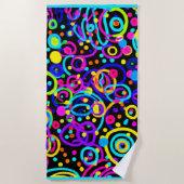 Vibrant Neon Pattern Art Design Strandlaken (Voorkant)