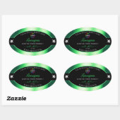 Vibrant noir brillant vert avec logo Étiquette pro (Feuille)
