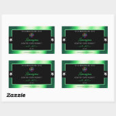 Vibrant noir brillant vert avec logo Étiquette pro (Feuille)