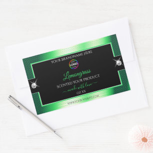 Vibrant noir brillant vert avec logo Étiquette pro
