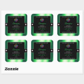 Vibrant noir brillant vert avec logo Étiquette pro (Feuille)