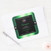 Vibrant noir brillant vert avec logo Étiquette pro (Enveloppe)