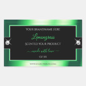 Vibrant noir vert brillant brillants Étiquette pro (Devant)