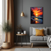 Vibrant Ocean Sunset - Kustkunst Poster